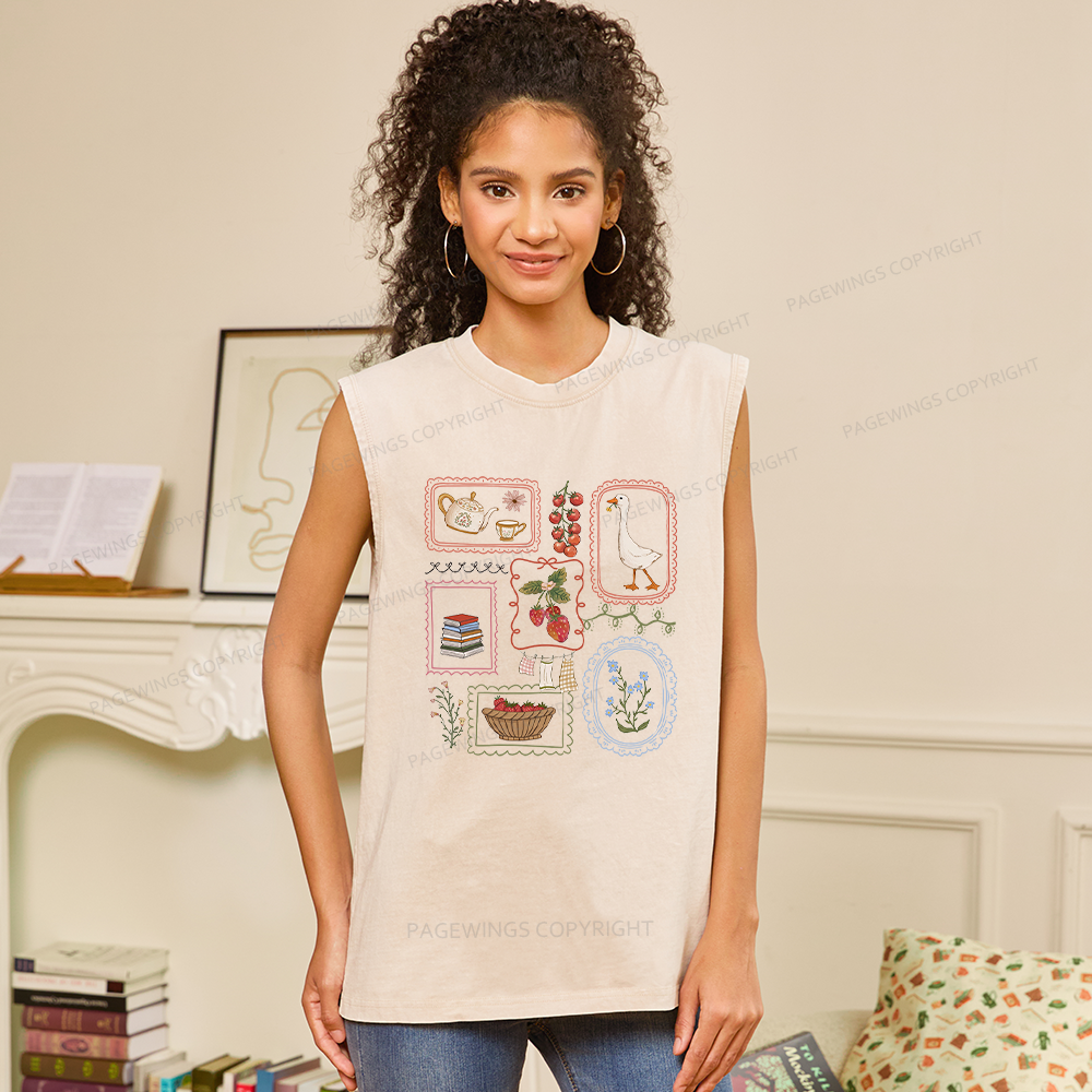 Pagewings Book Lover Unisex Washed Tank Top