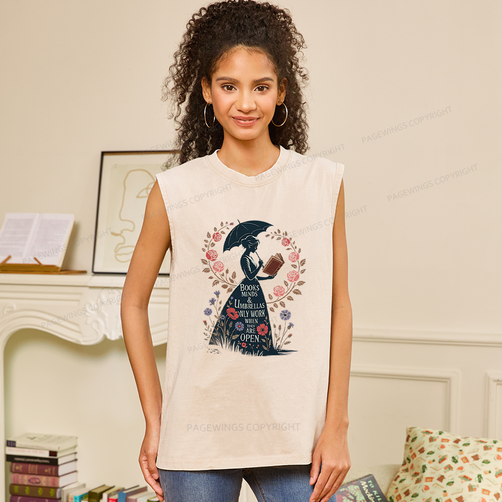 Pagewings Books Minds Unisex Washed Tank Top