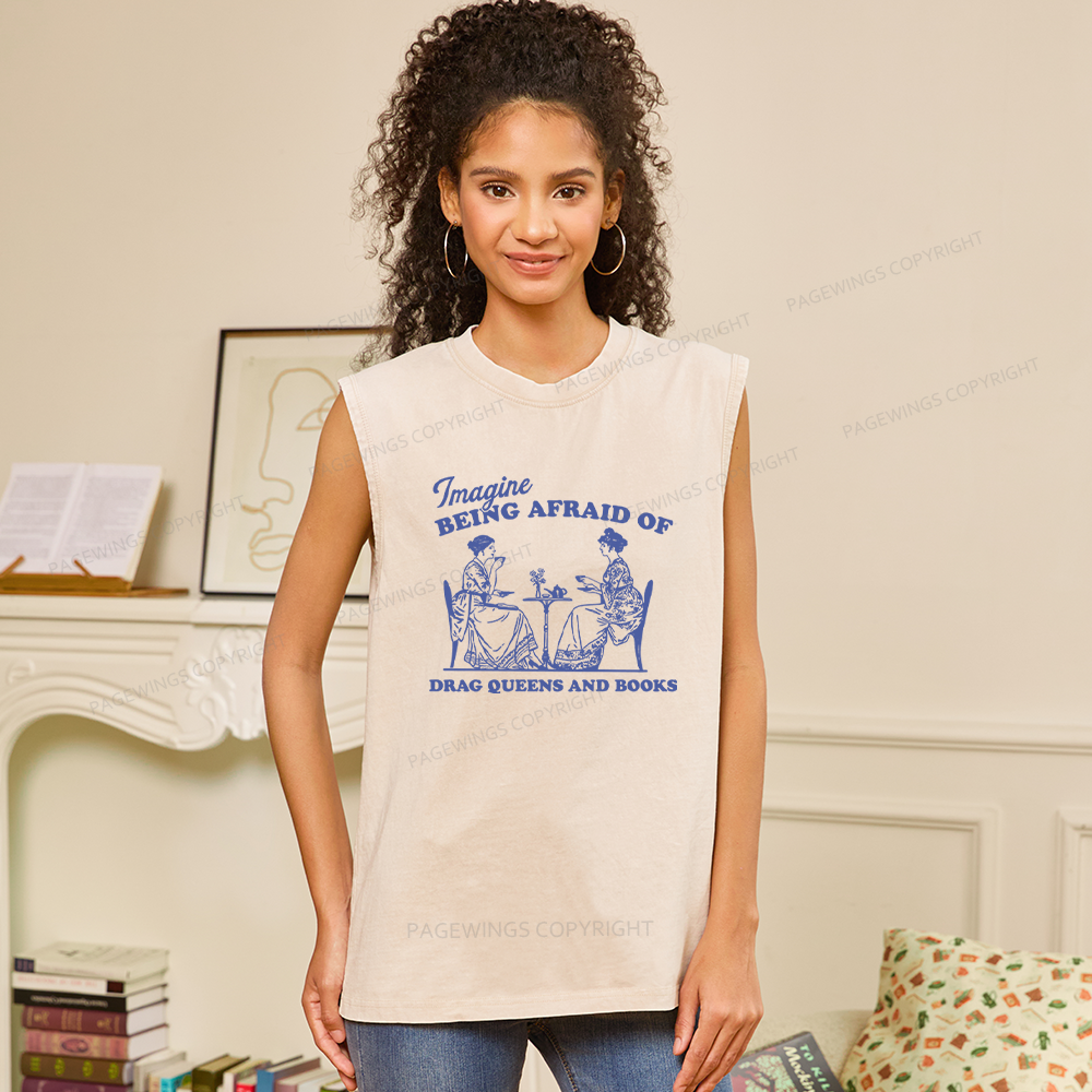 Pagewings Drag Queens Unisex Washed Tank Top