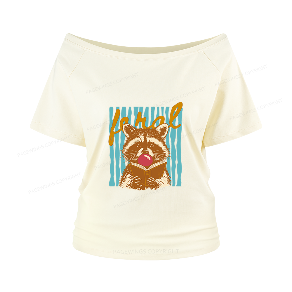 Pagewings Feral Girl Summer Women Off Shoulder T-shirts