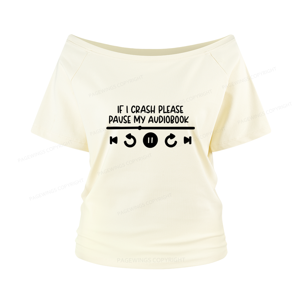 Pagewings Audiobook Women Off Shoulder T-shirts