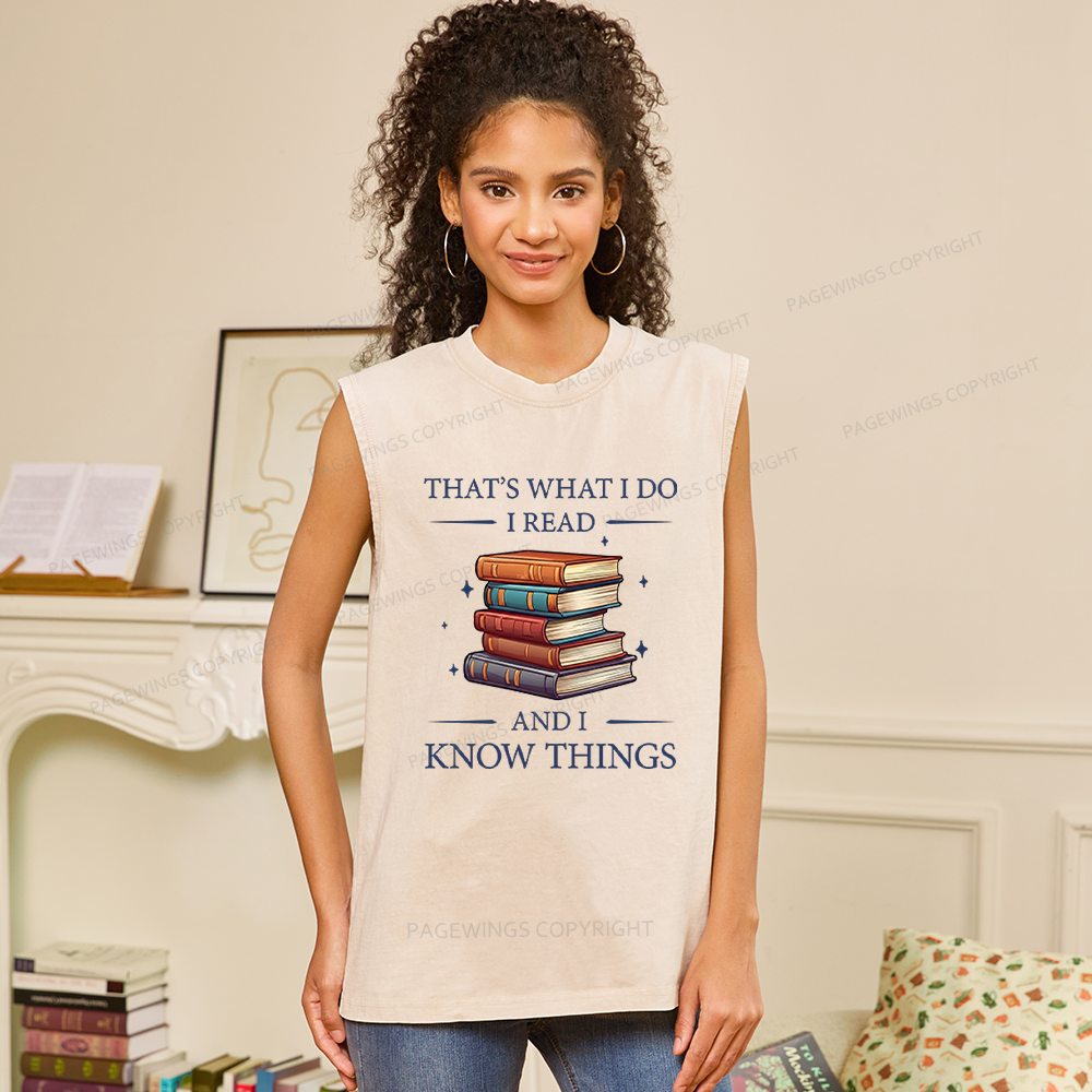 Pagewings Book Nerd Unisex Washed Tank Top