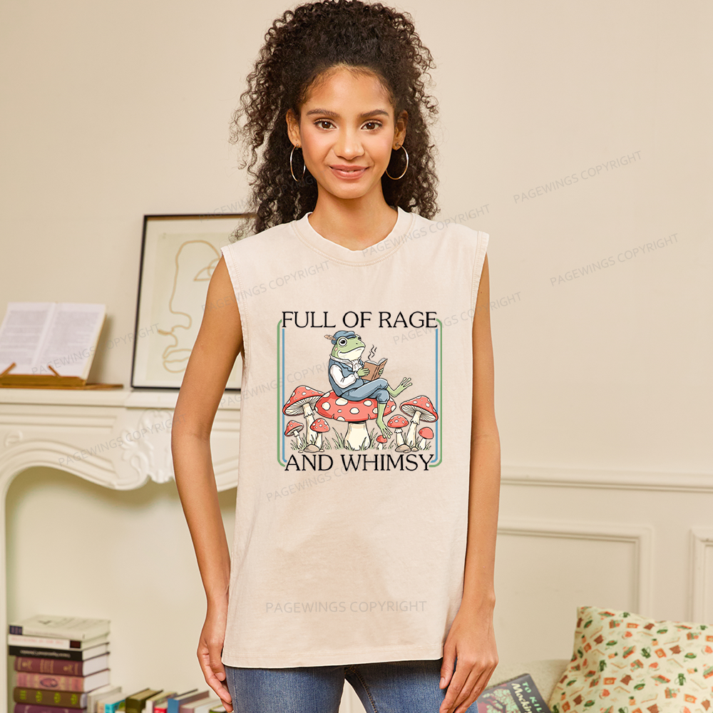 Pagewings Full Of Rage and Whimsy Unisex Washed Tank Top