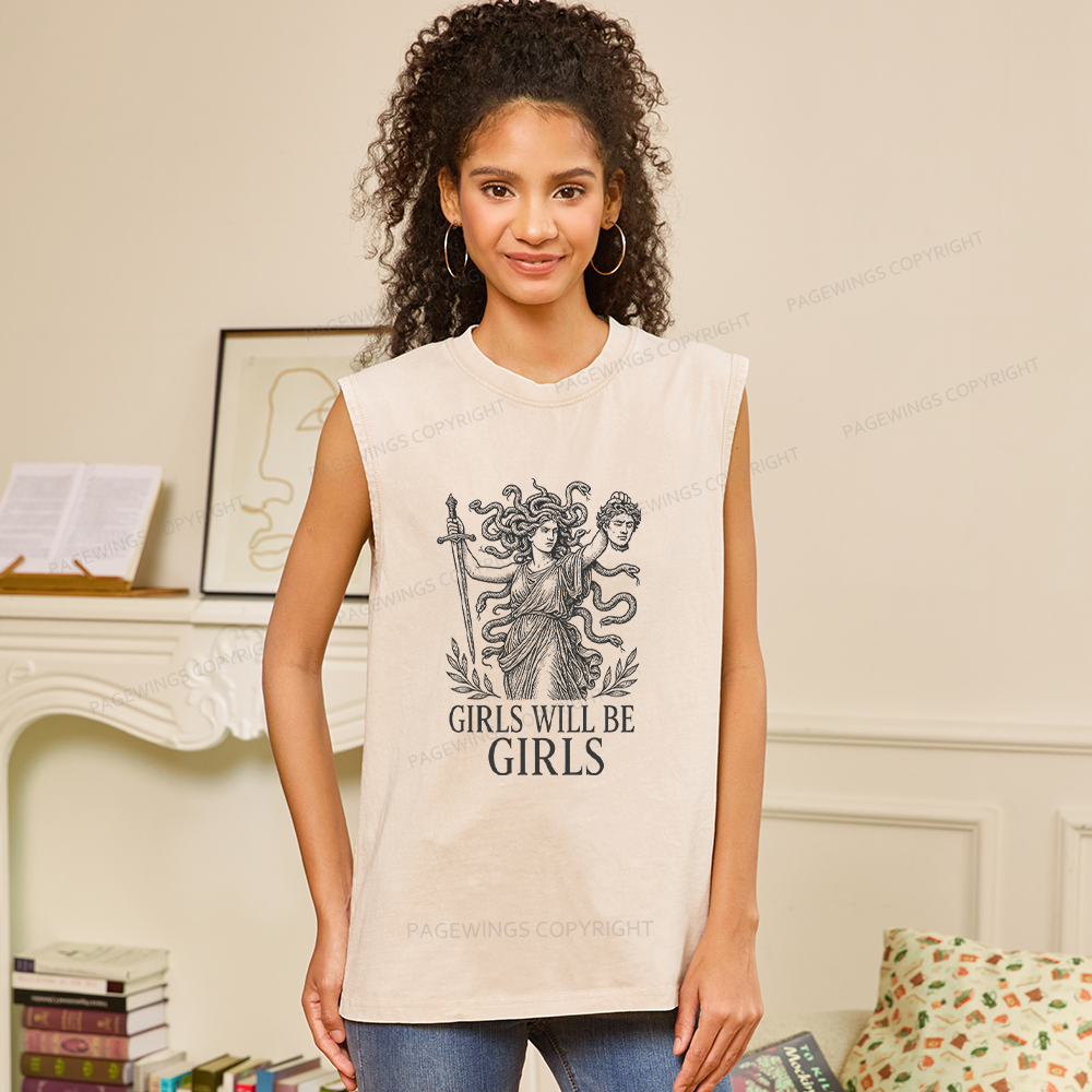 Pagewings Medusa Unisex Washed Tank Top