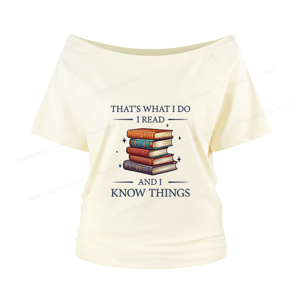 Pagewings Book Nerd Women Off Shoulder T-shirts