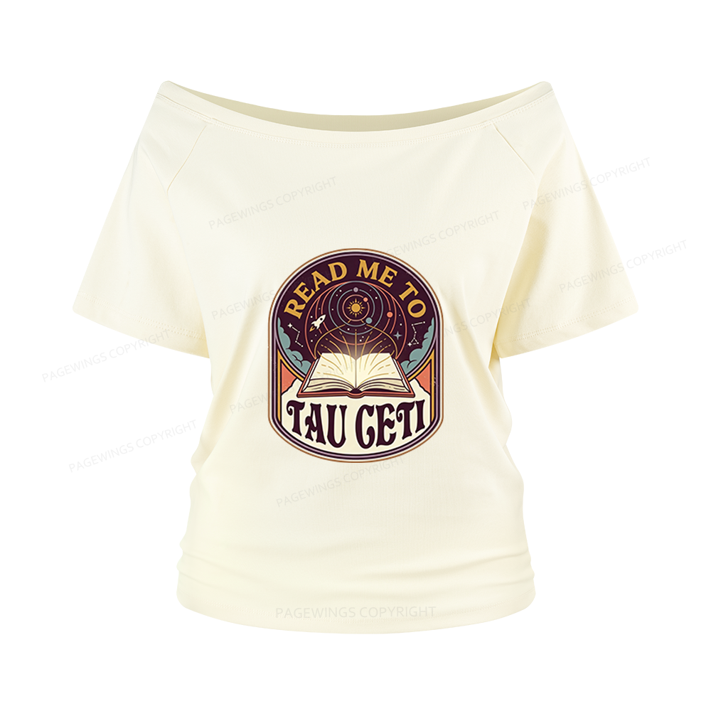 Pagewings Sci-Fi Novel Lover Women Off Shoulder T-shirts