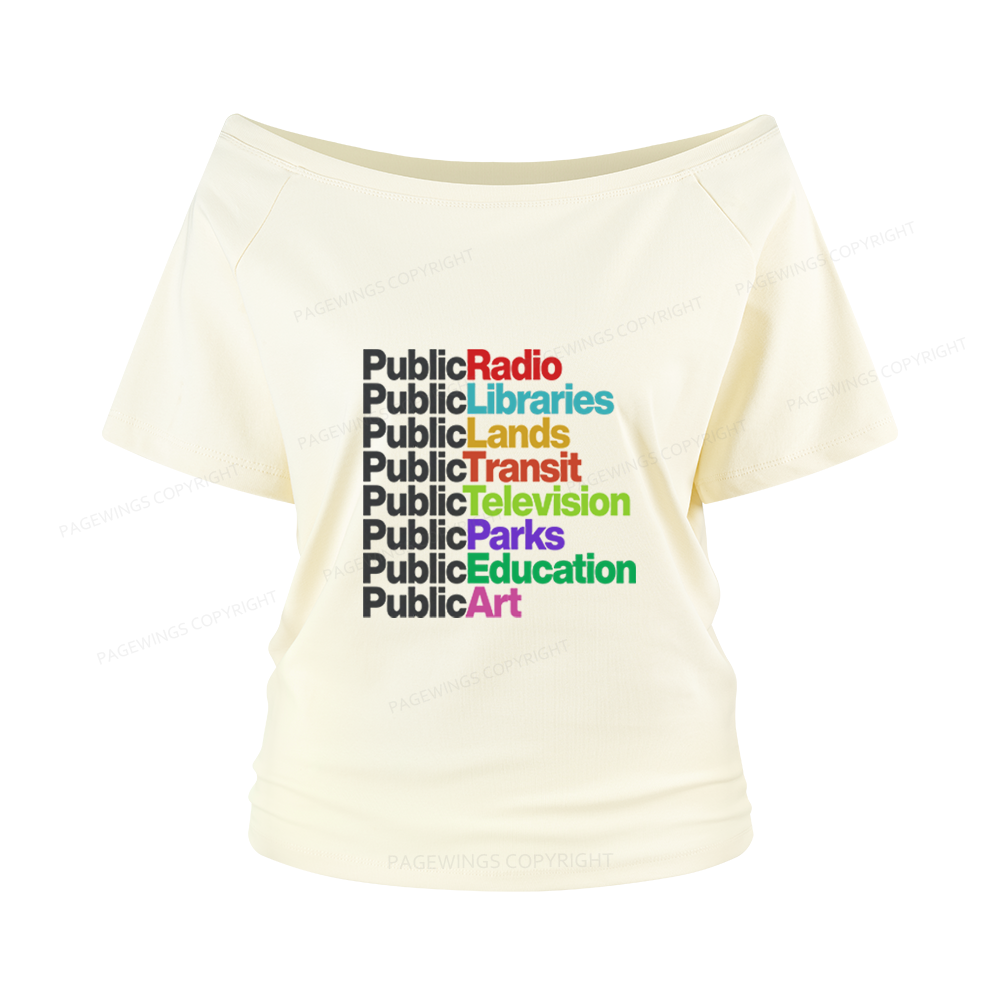 Pagewings Public Libraries Women Off Shoulder T-shirts
