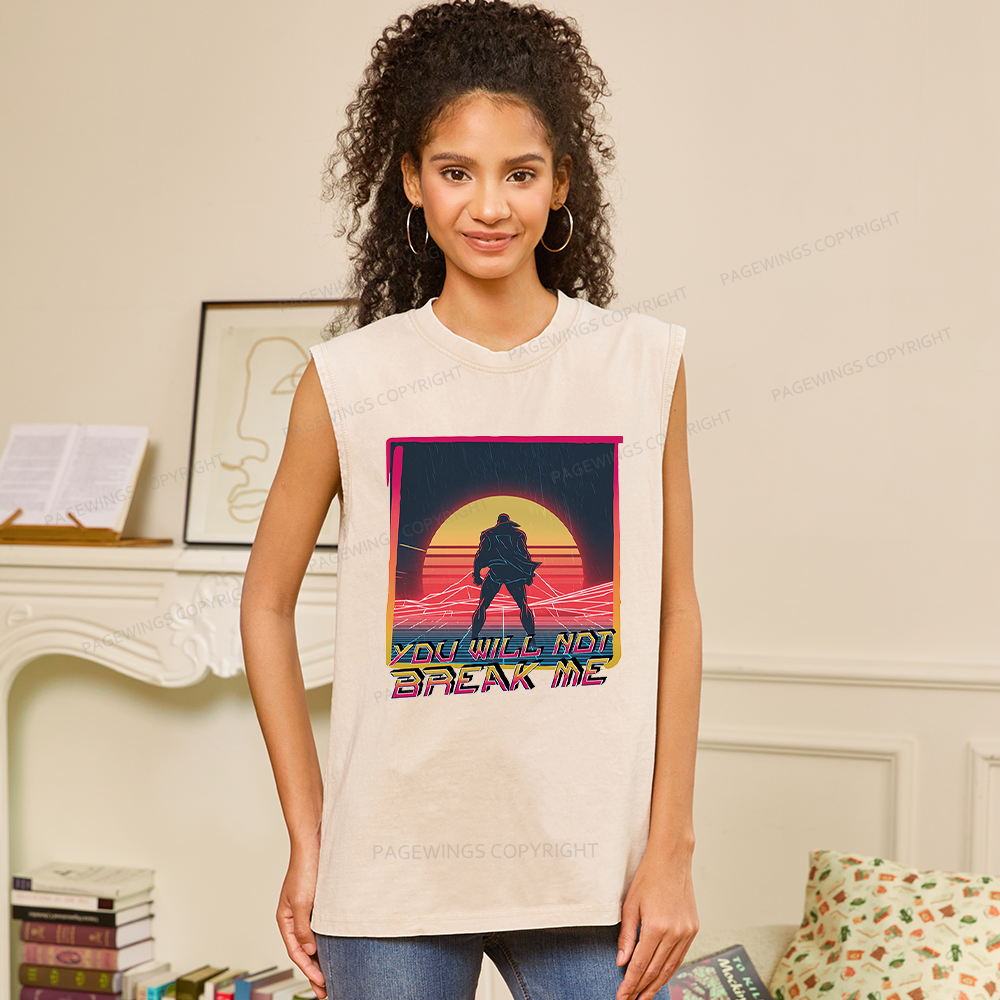 Pagewings You Will Not Break Me Unisex Washed Tank Top