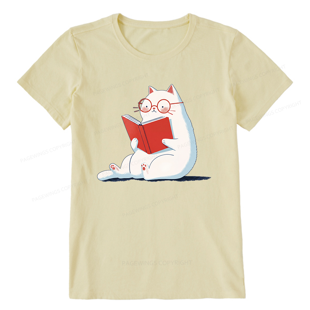 Pagewings Cat Reading Book Unisex Classic T-shirt