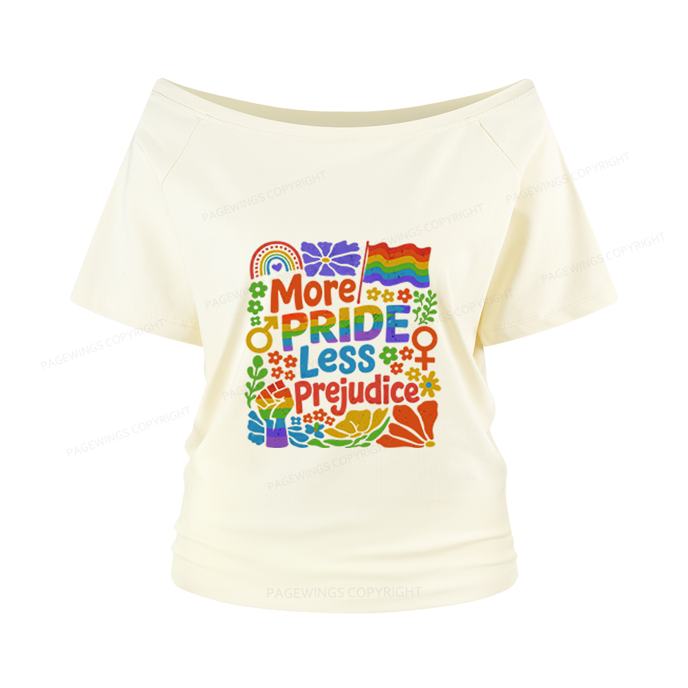 Pagewings More Pride Less Prejudice Women Off Shoulder T-shirts