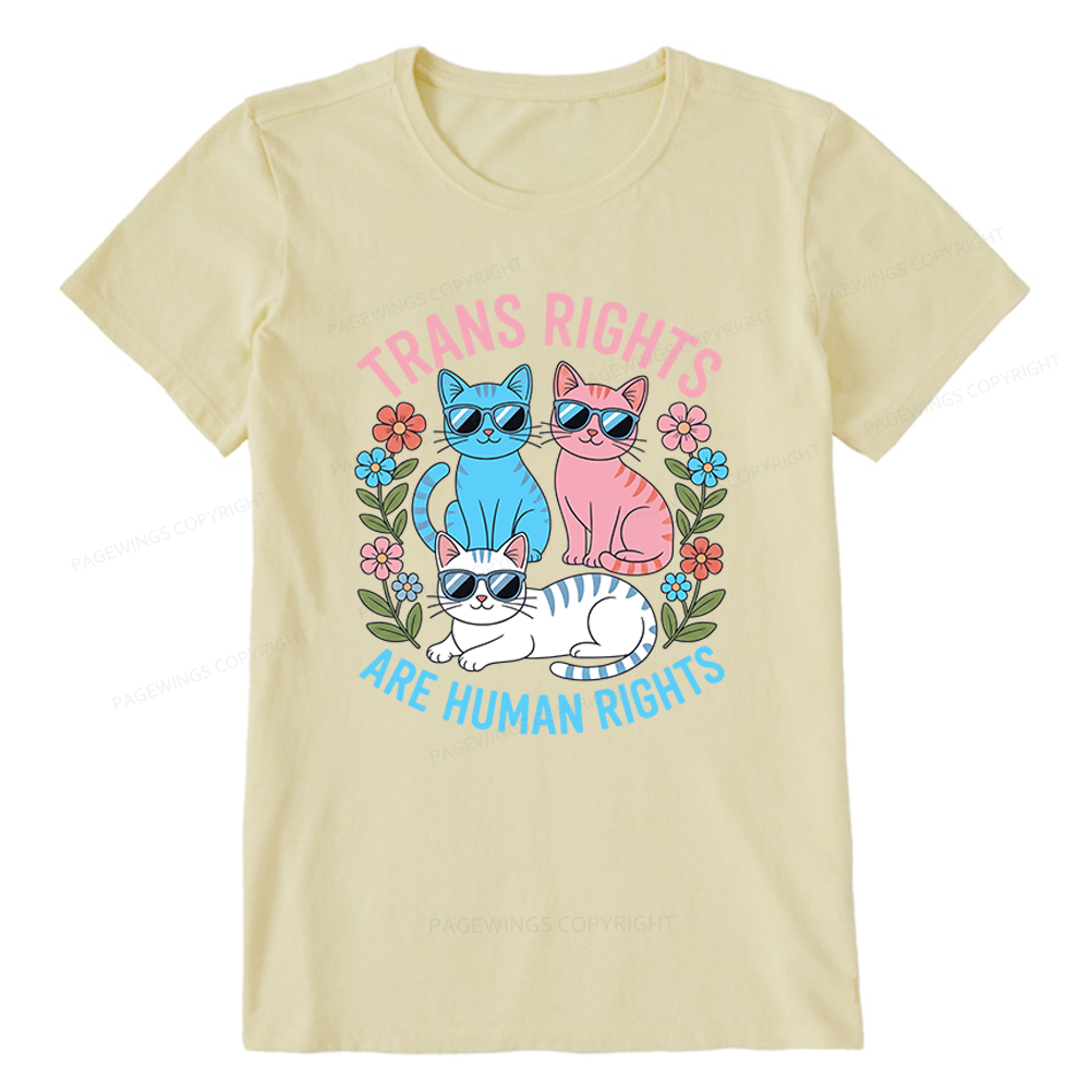 Pagewings Trans Rights Are Human Rights Cat Unisex Classic T-shirt