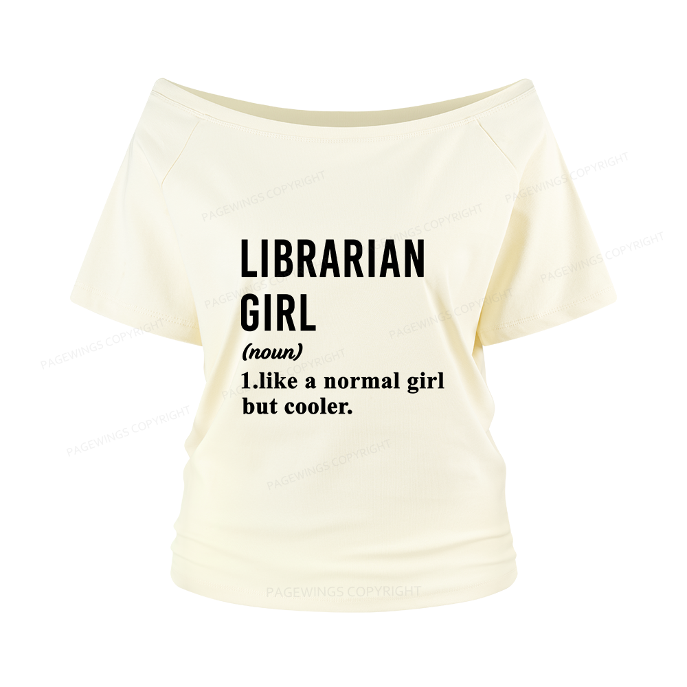 Pagewings Librarian Girl Women Off Shoulder T-shirts