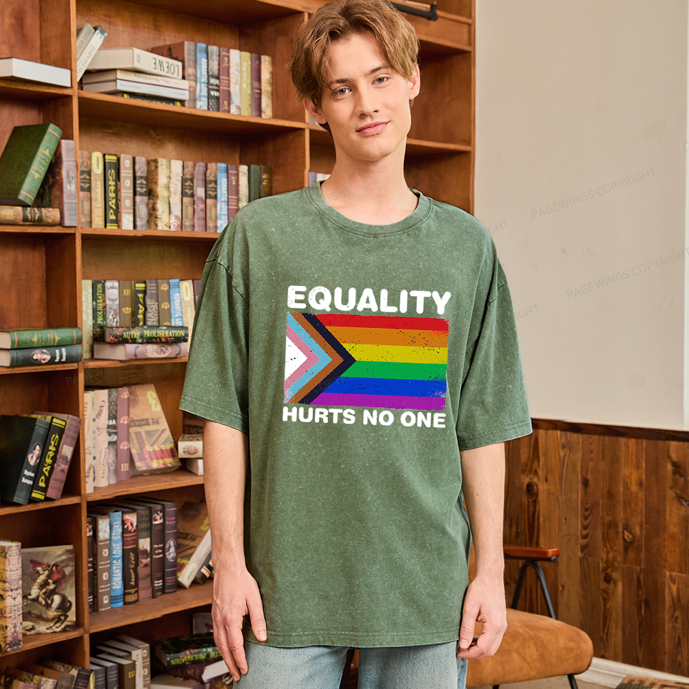 Pagewings Equality Hurts No One Unisex Washed T-shirt