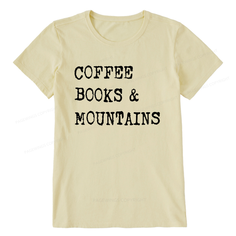 Pagewings Coffee Books Mountains Unisex Classic T-shirt