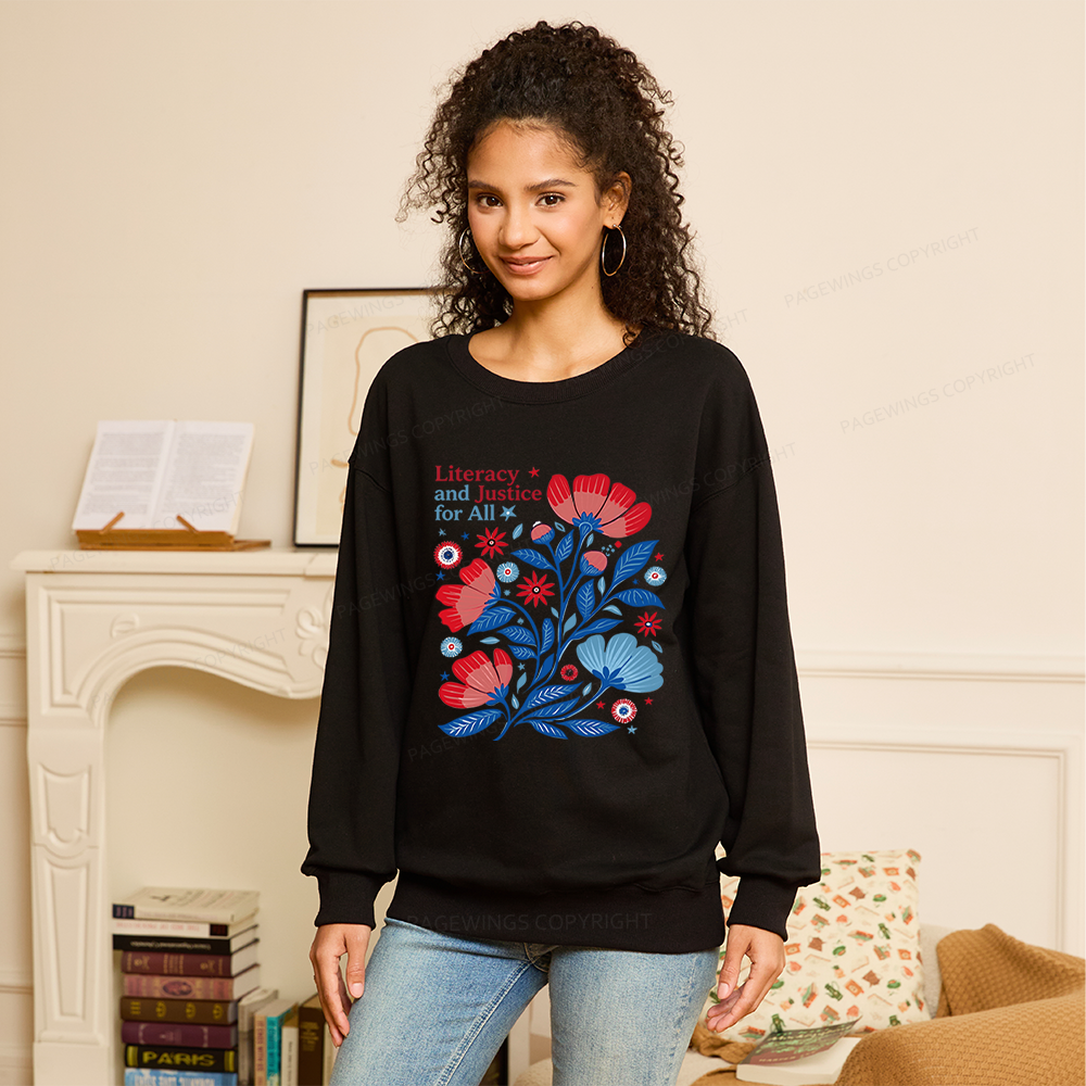 Pagewings Literacy and Justice for All Unisex Classic Sweatshirt