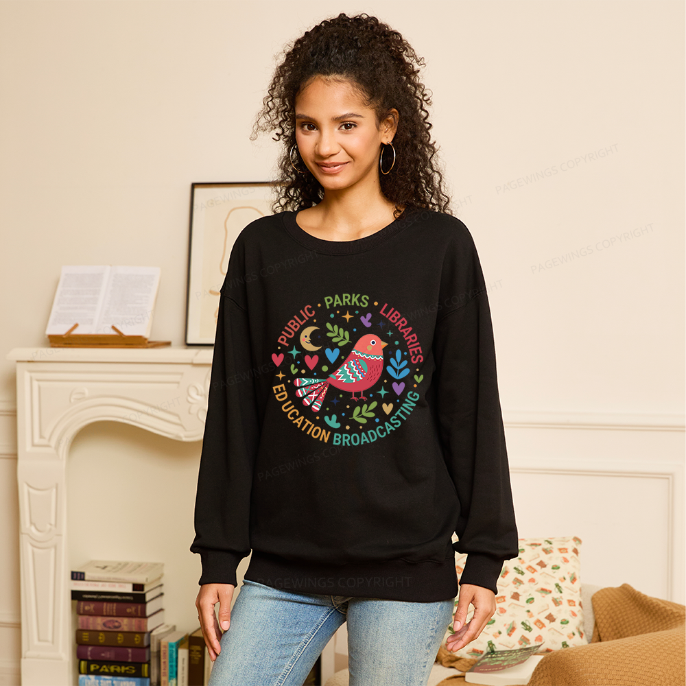 Pagewings Public Parks Libraries Education Broadcasting  Unisex Classic Sweatshirt