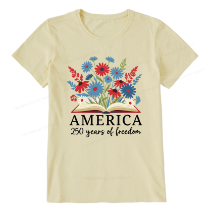 Pagewings Floral Patriotic America 250 Unisex Classic T-shirt