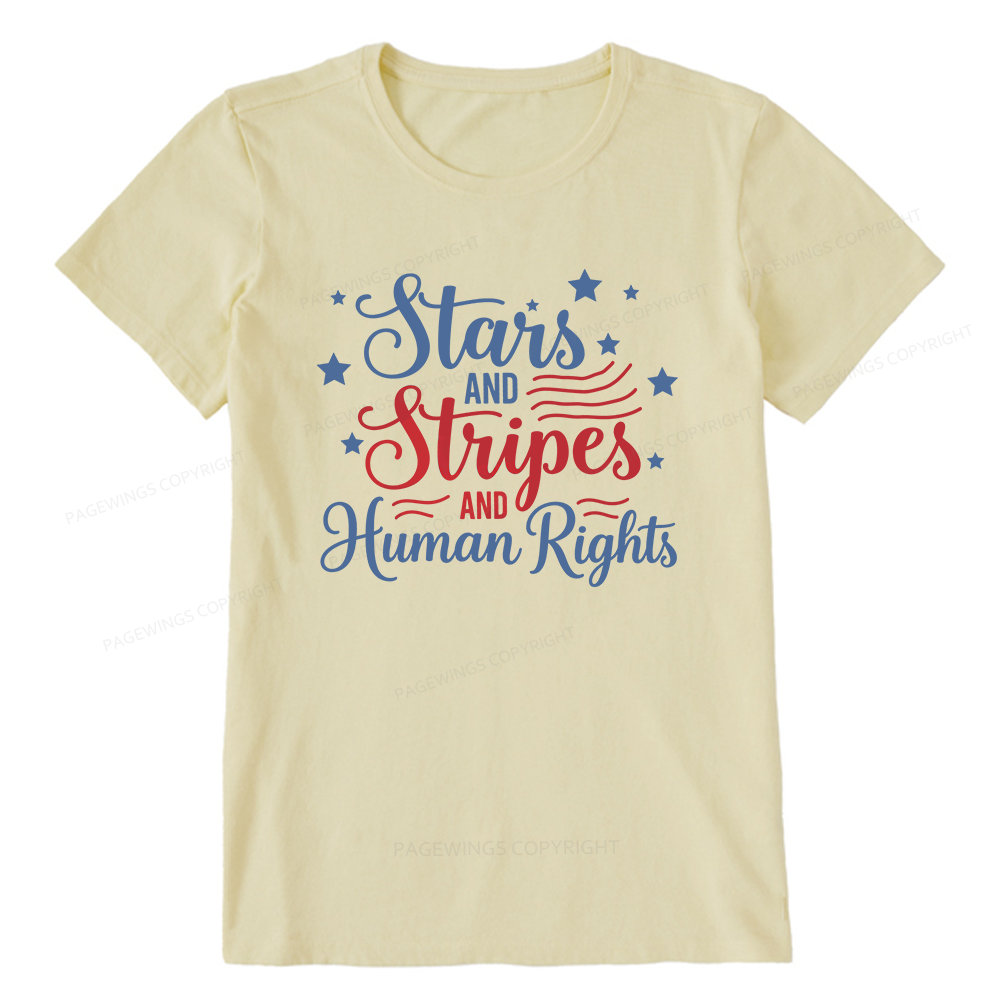 Pagewings Stars and Stripes And Human Rights Unisex Classic T-shirt