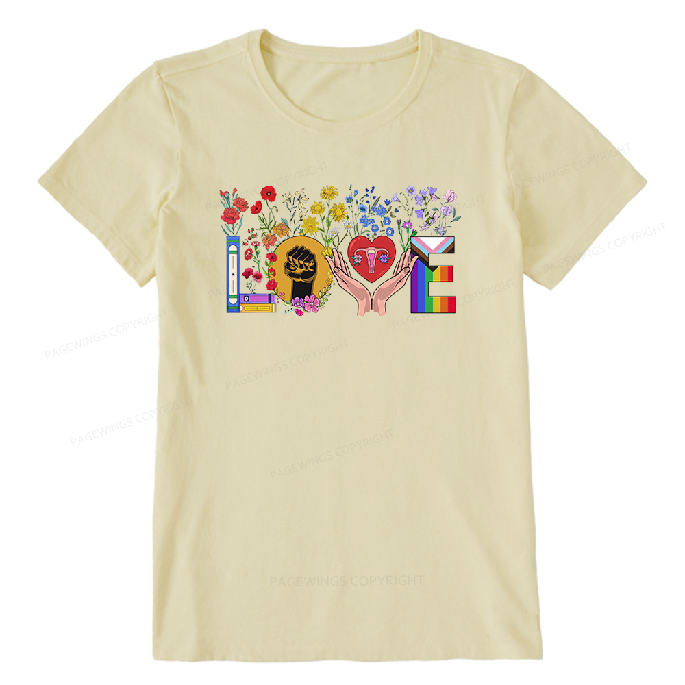 Pagewings Floral Love Human Rights Unisex Classic T-shirt