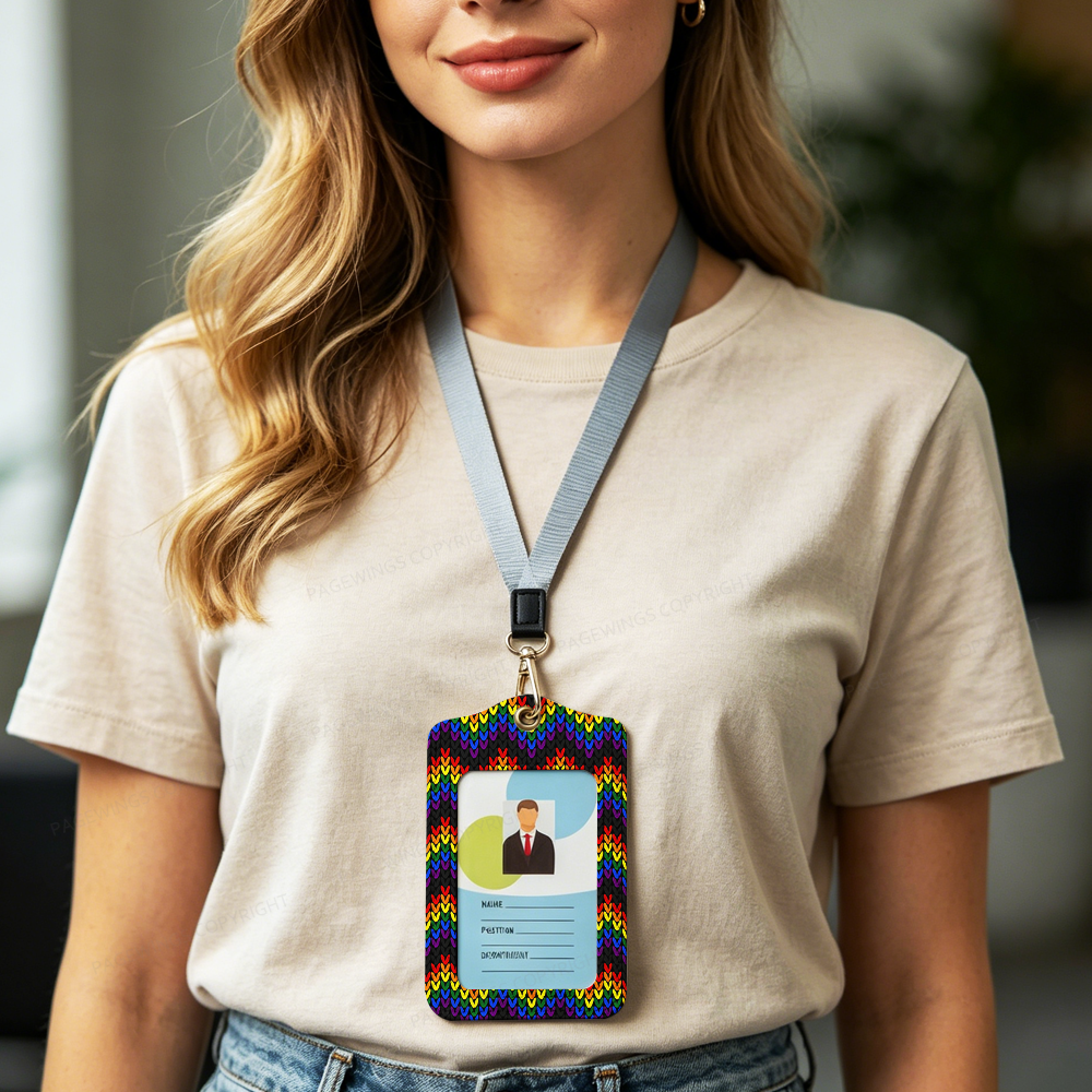Pagewings Pagewings Rainbow Pride Leather Badge Holder 