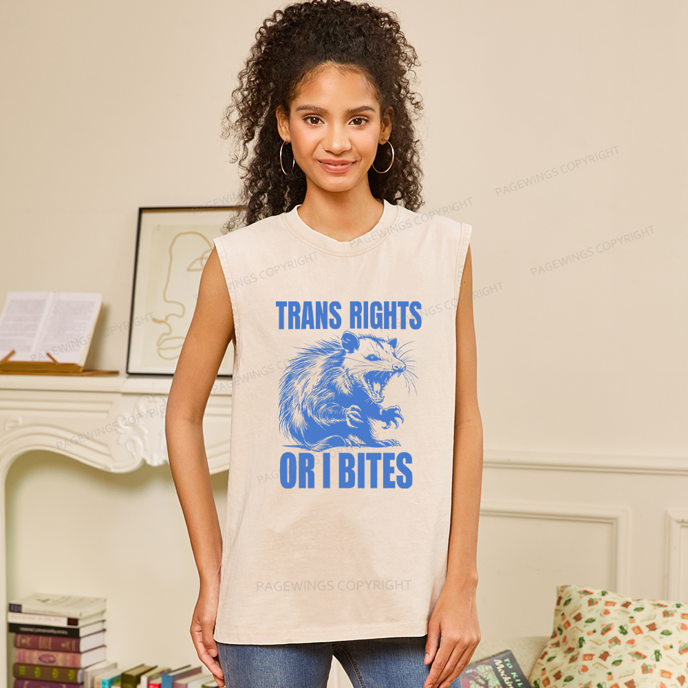 Pagewings Trans Rights15860 Bookish Unisex Washed Tank Top