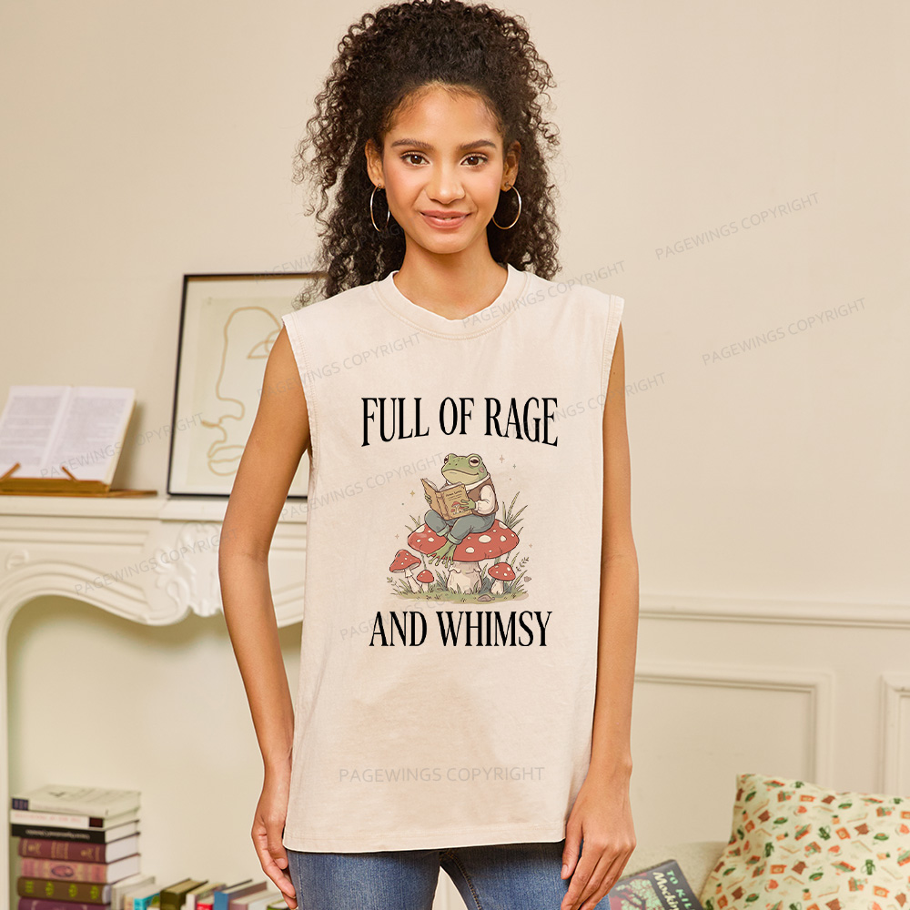 Pagewings Full of Rage and Whimsy Unisex Washed Tank Top