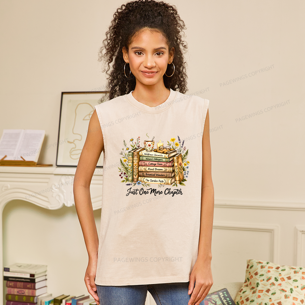 Pagewings Just One More Chapter Unisex Washed Tank Top