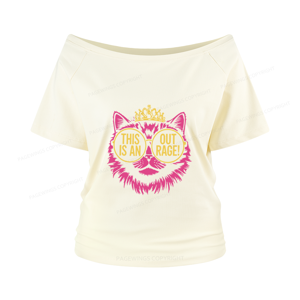 Pagewings This is an Outrage Women Off Shoulder T-shirts