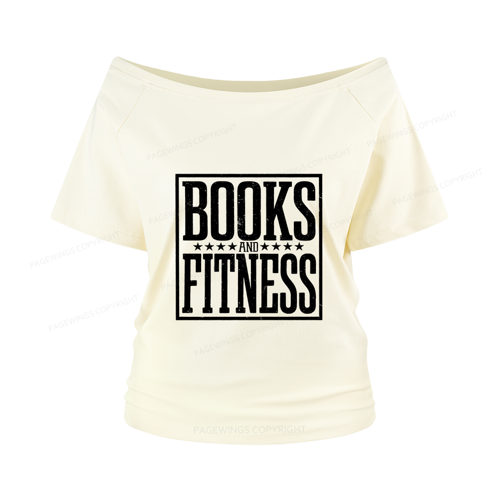 Pagewings Books And Fitness Women Off Shoulder T-shirts