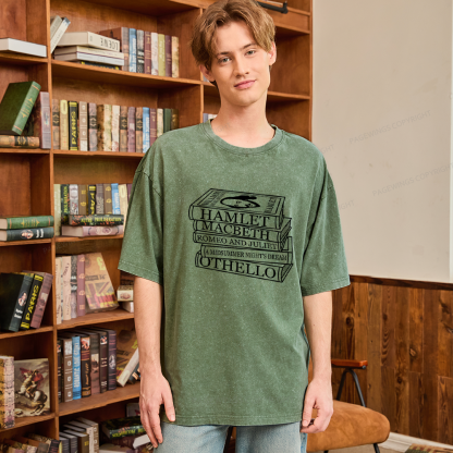 Pagewings Shakespeare Best Books Unisex Washed T-shirt