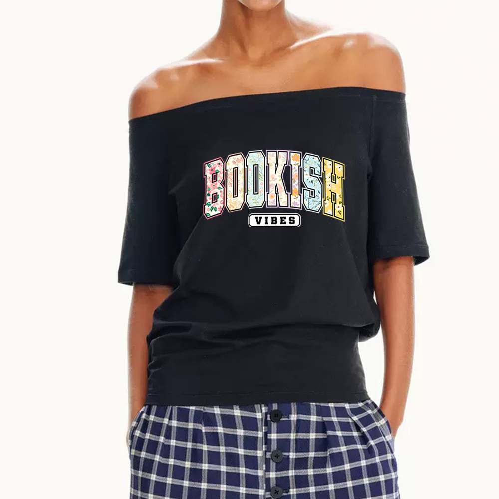 Pagewings Bookish Vibes Women Off Shoulder T-shirts