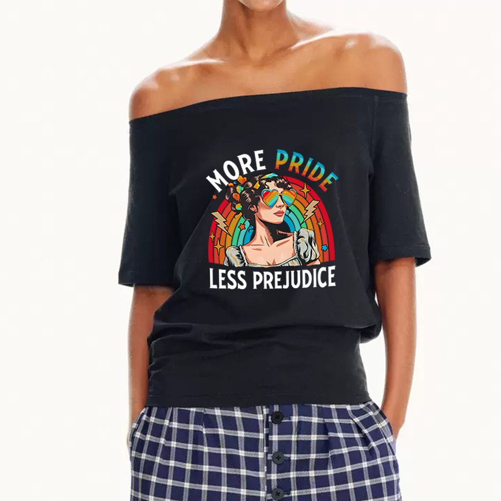 Pagewings More Pride Less Prejudice Women Off Shoulder T-shirts