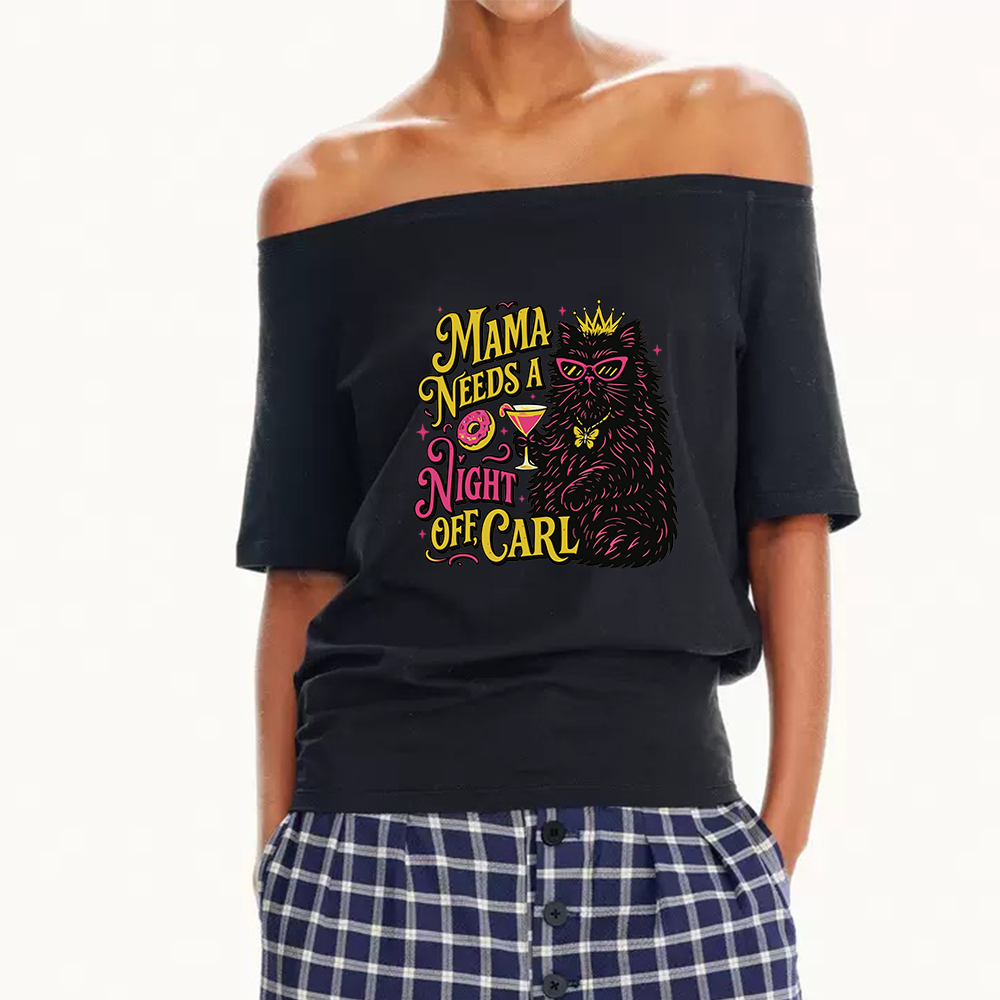 Pagewings Mama Needs A Night Off Women Off Shoulder T-shirts