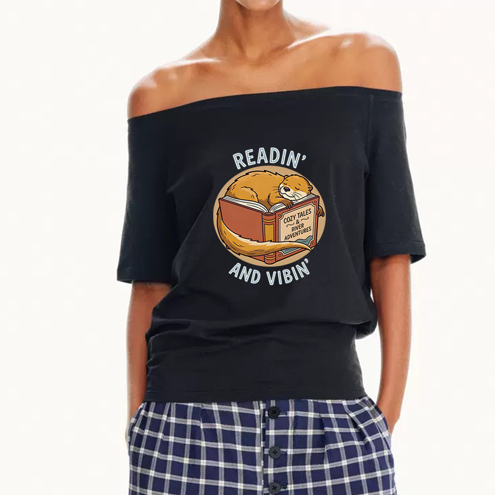 Pagewings Readin' And Vibin' Women Off Shoulder T-shirts