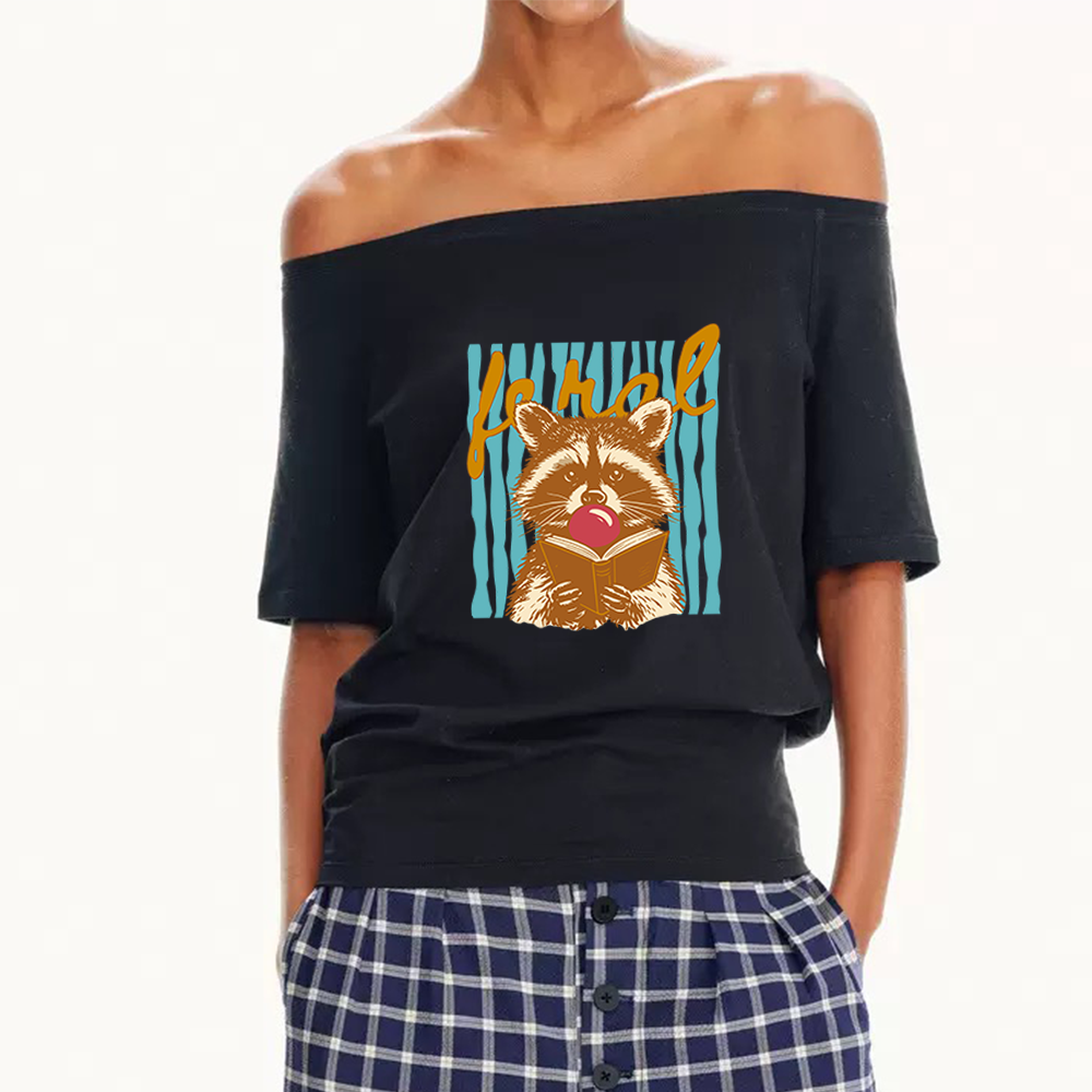 Pagewings Feral Girl Summer Women Off Shoulder T-shirts
