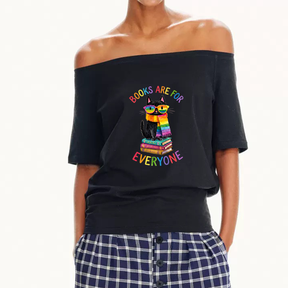Pagewings Books Are For Everyone Women Off Shoulder T-shirts