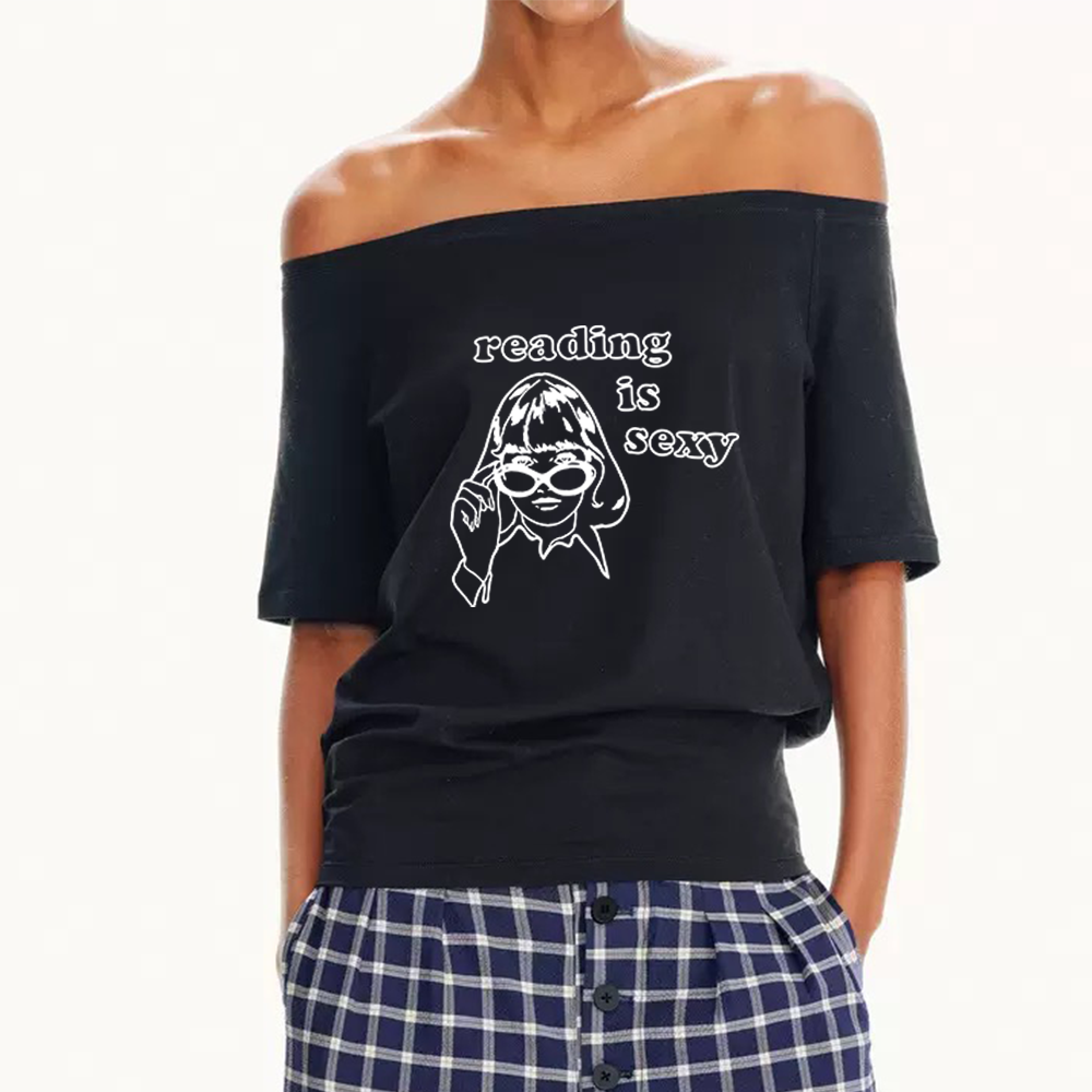 Pagewings Reading Is Sexy Women Off Shoulder T-shirts