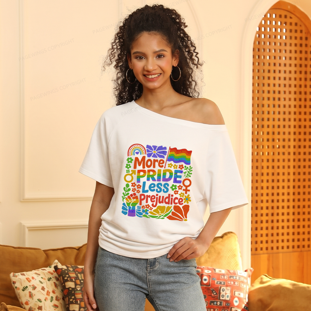 Pagewings More Pride Less Prejudice Women Off Shoulder T-shirts