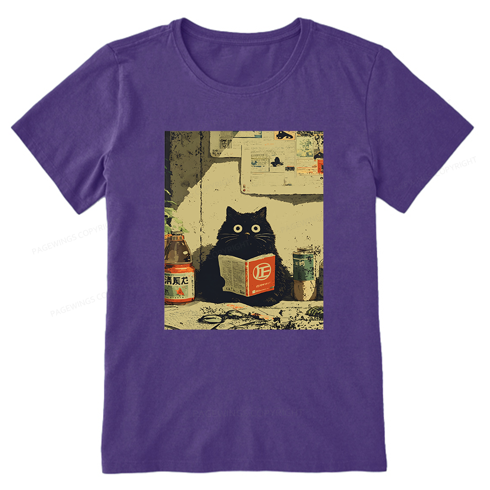 Pagewings Vintage Cat Book Unisex Classic T-shirt
