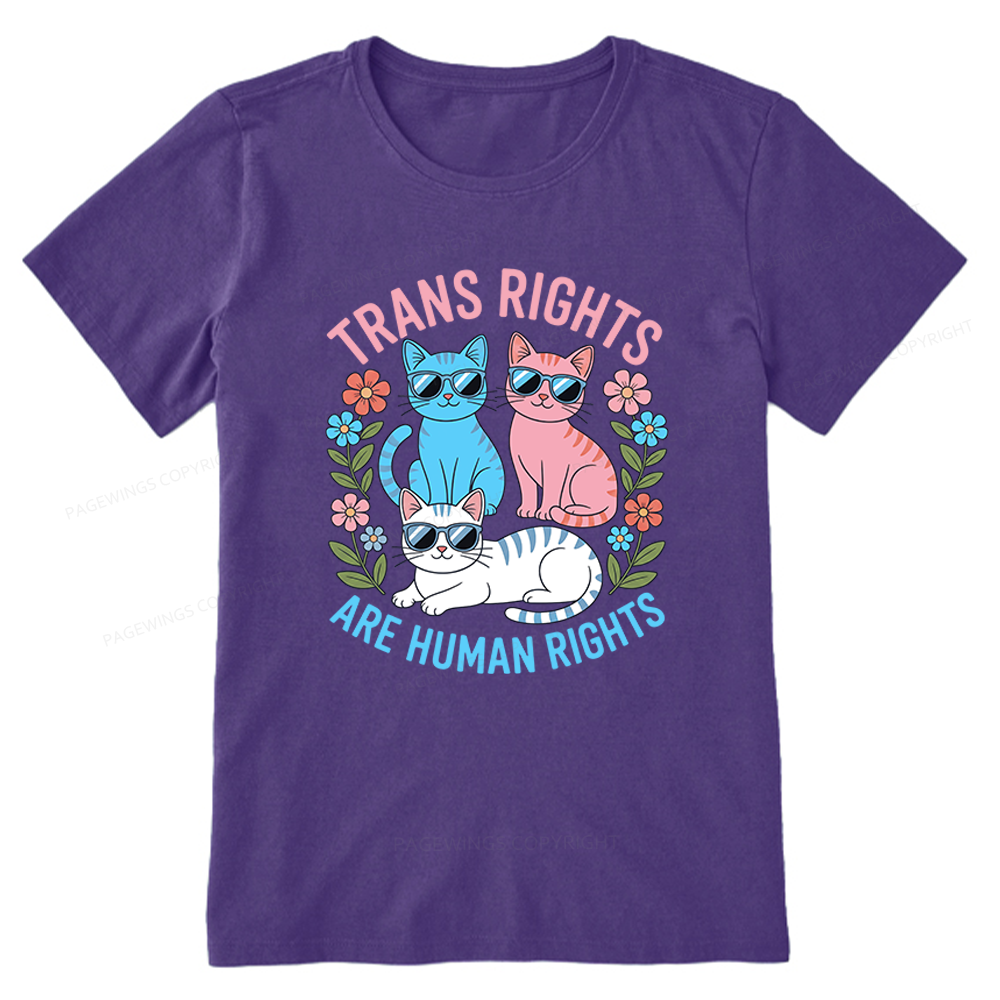 Pagewings Trans Rights Are Human Rights Cat Unisex Classic T-shirt