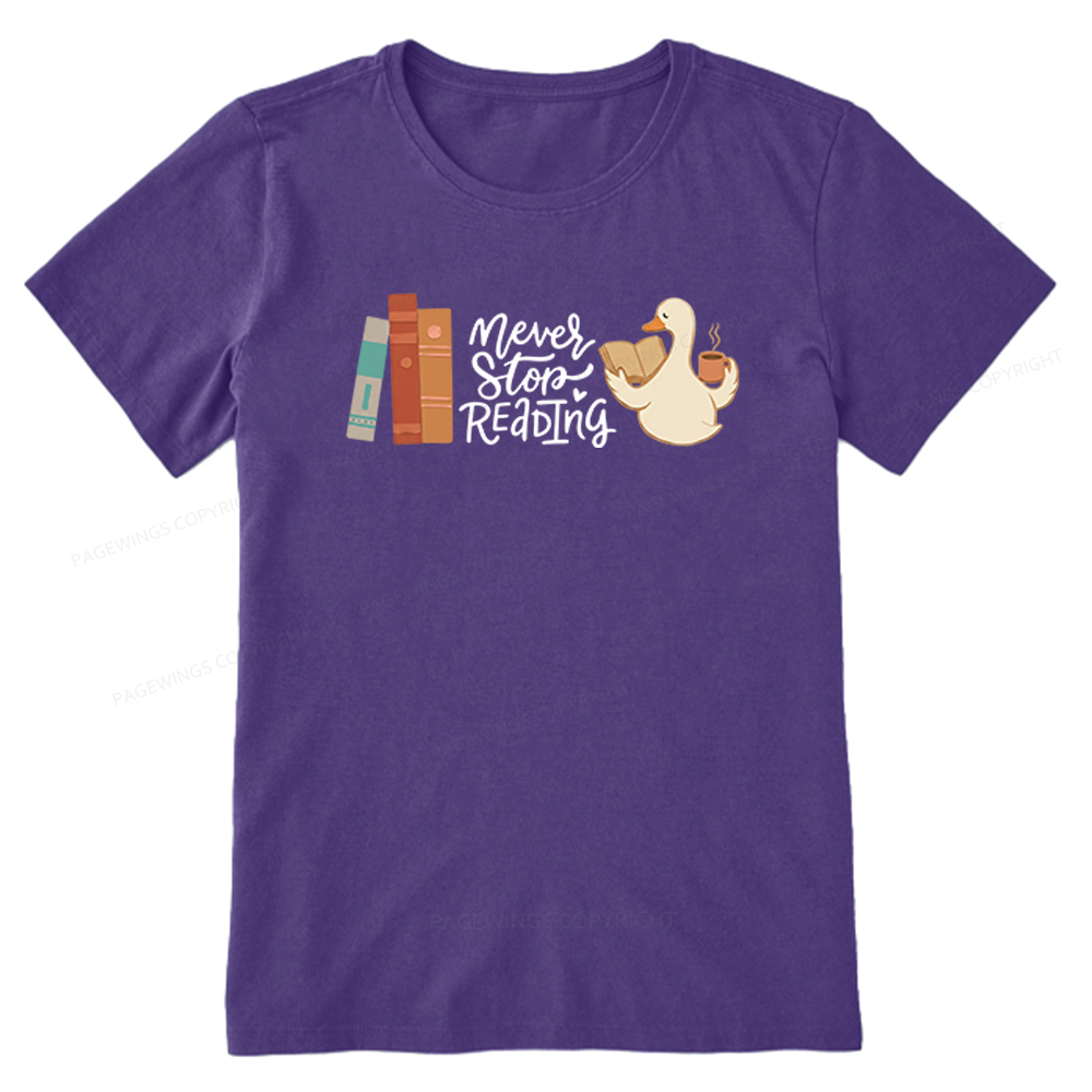 Pagewings Never Stop Reading Unisex Classic T-shirt