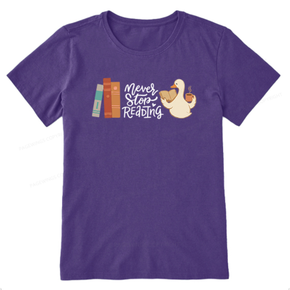 Pagewings Never Stop Reading Unisex Classic T-shirt