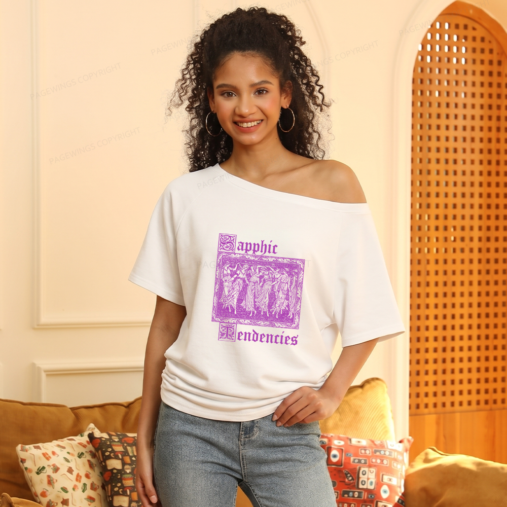 Pagewings Sapphic Tendencies Women Off Shoulder T-shirts