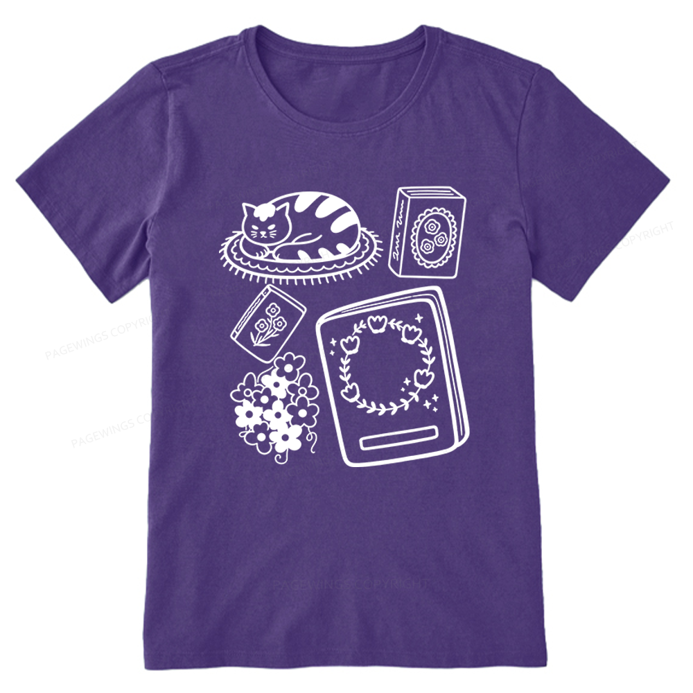 Pagewings Cat And Books Unisex Classic T-shirt