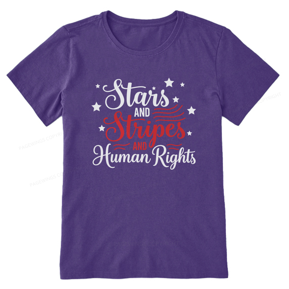 Pagewings Stars and Stripes And Human Rights Unisex Classic T-shirt