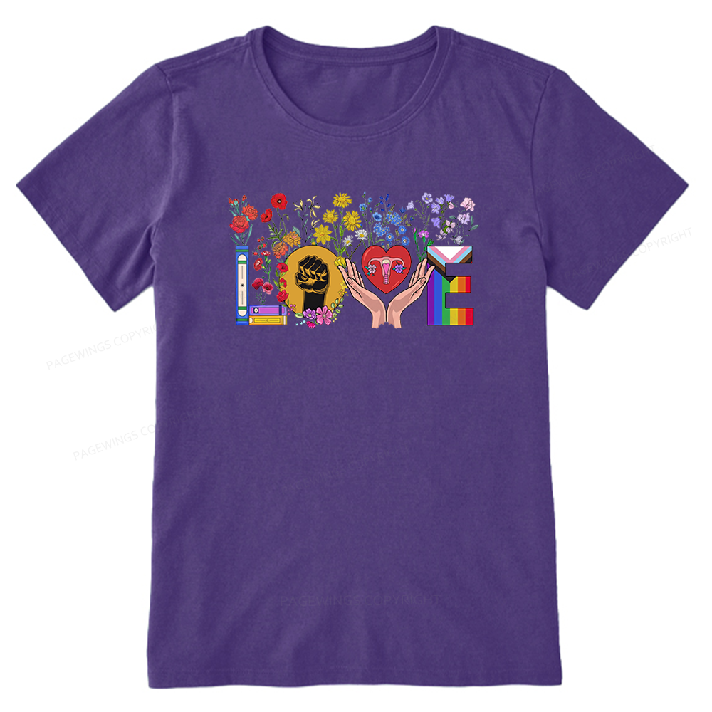 Pagewings Floral Love Human Rights Unisex Classic T-shirt