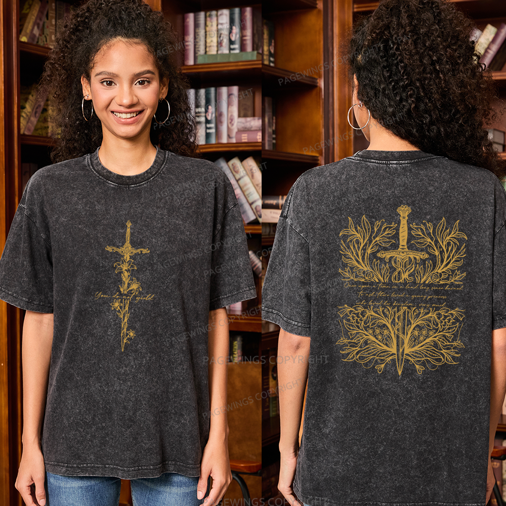 Pagewing Reading Fantasy Bookish Unisex Washed T-shirt