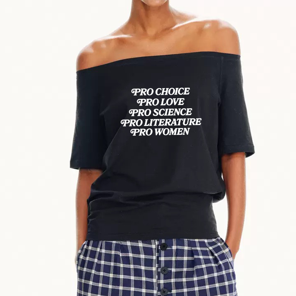 Pagewings Pro Choice Love Science Literature Women Off Shoulder T-shirts