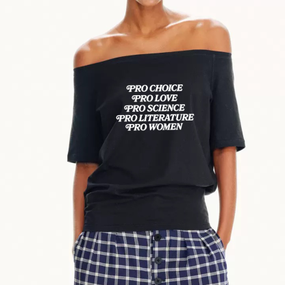 Pagewings Pro Choice Love Science Literature Women Off Shoulder T-shirts
