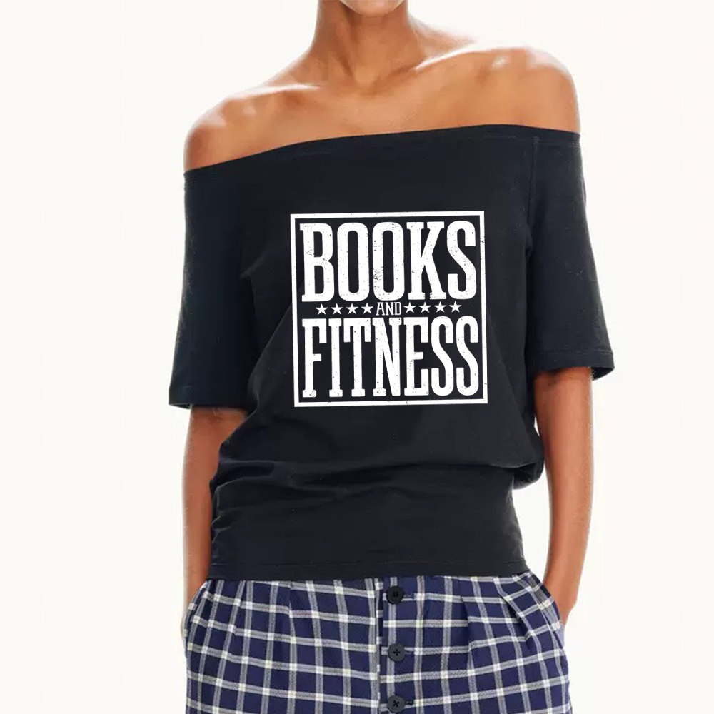 Pagewings Books And Fitness Women Off Shoulder T-shirts